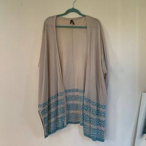 Stetson cream and blue duster/shawl